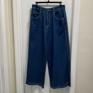 Kik Girl Crack the Code Vintage Y2K Classic Blue Wide-Leg Jeans